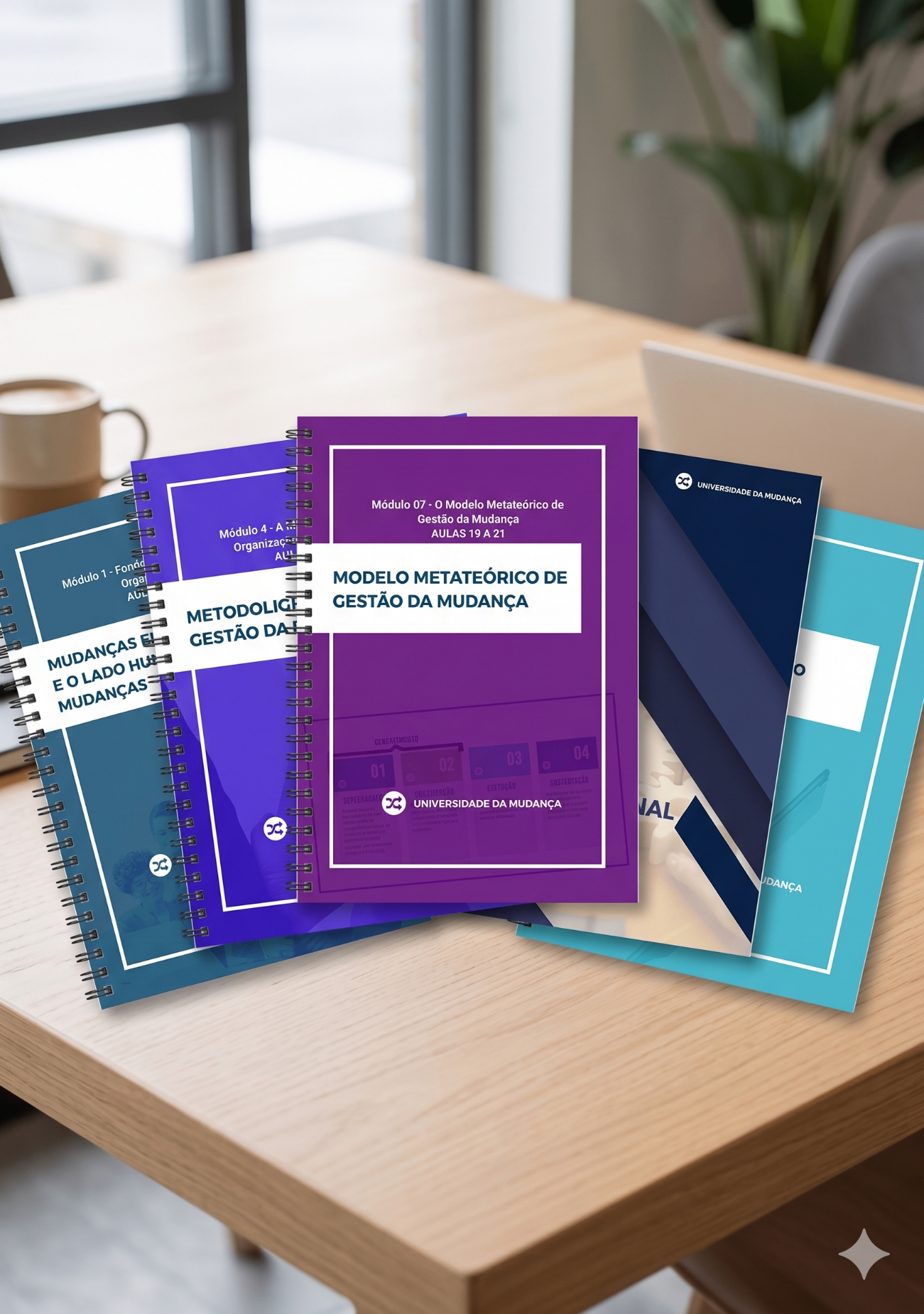Mock-up ilustrativo das apostilas do curso em PDF